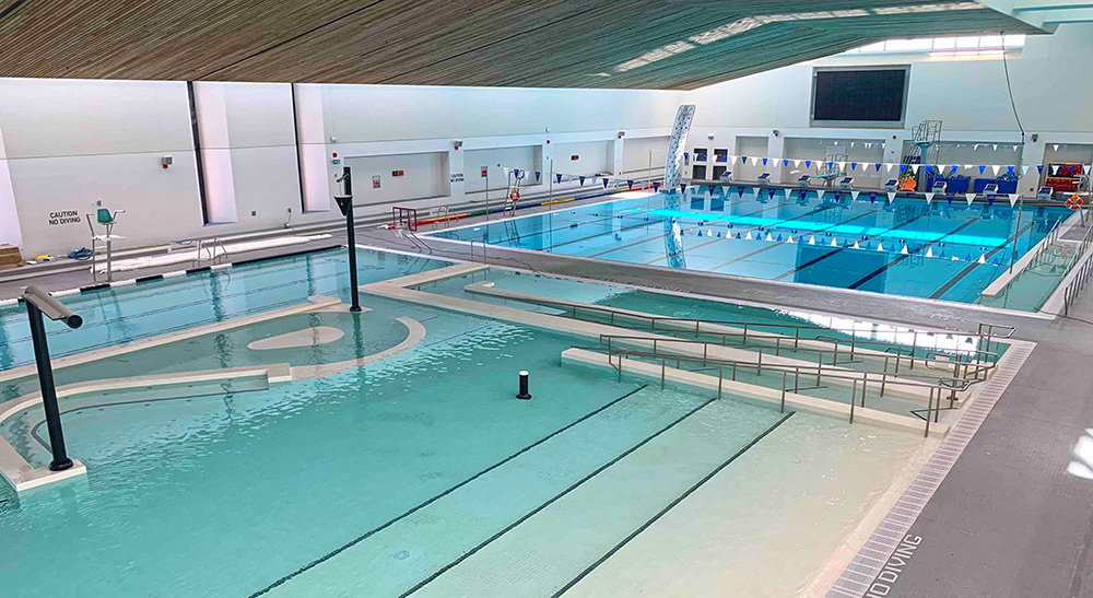 Indoor lap and leisure pool at the Orillia Recreation Centre